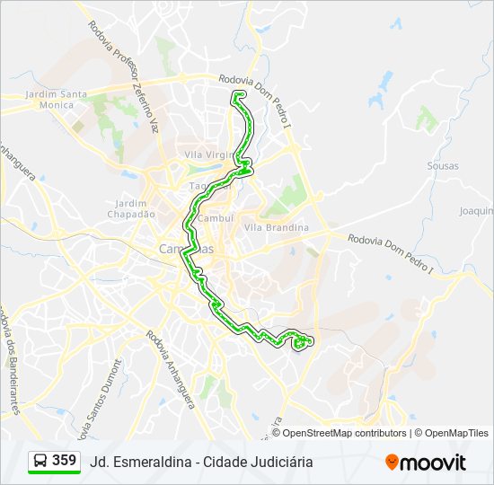 Mapa de 359 de autobús