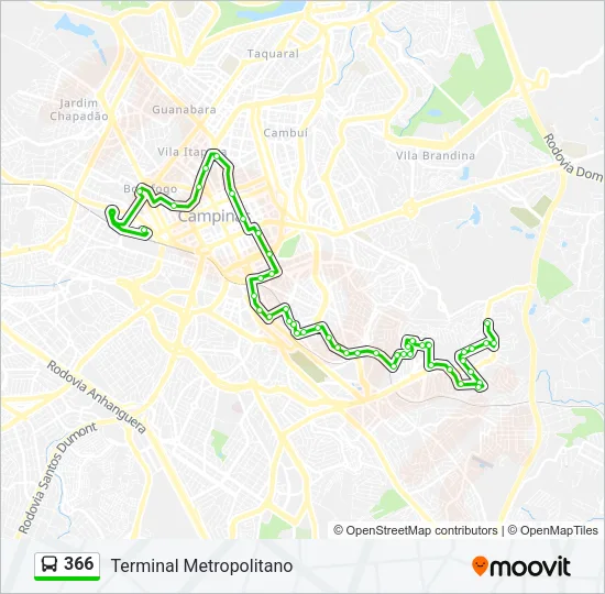 366 Bus Line Map
