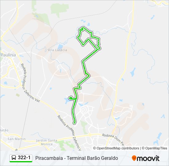 Mapa de 322-1 de autobús