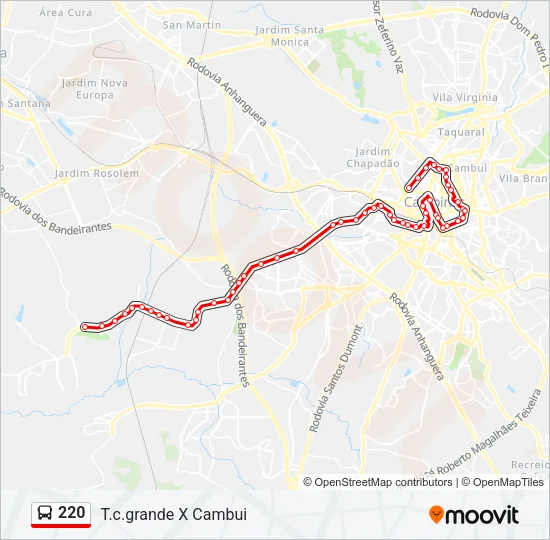 220 Bus Line Map