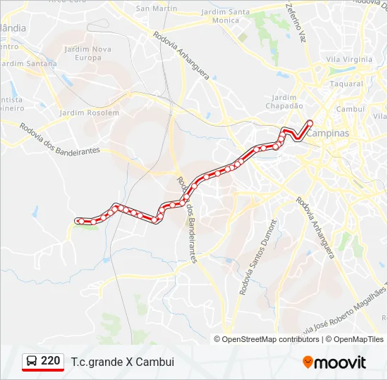 220 Bus Line Map