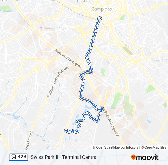 Mapa da linha 429 de ônibus