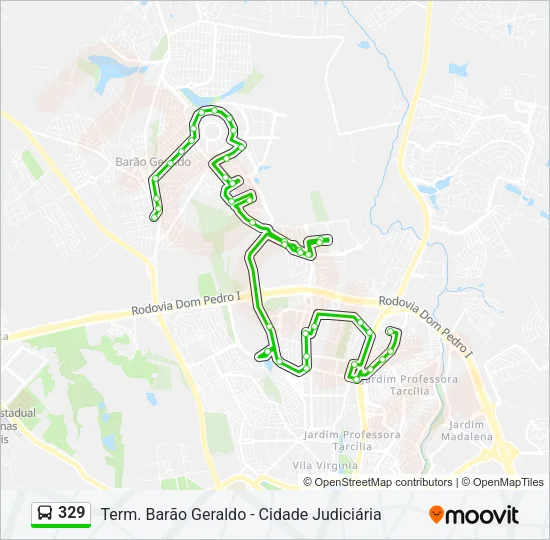 329 Bus Line Map