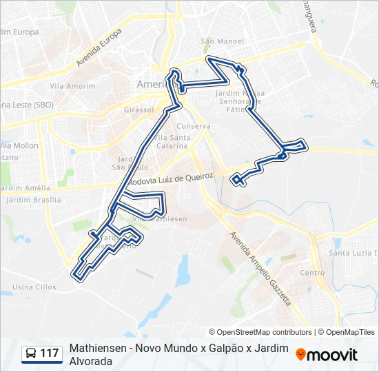 117 Bus Line Map