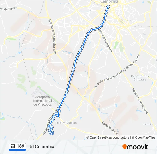 189 Bus Line Map