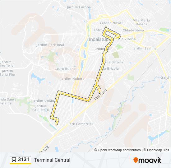 Mapa da linha 3131 de ônibus