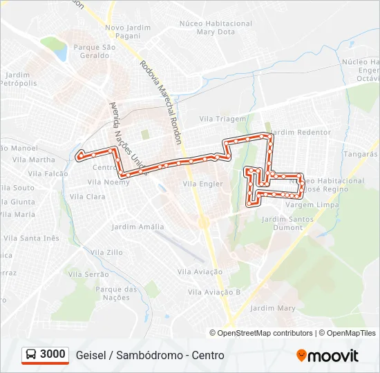 3000 Bus Line Map