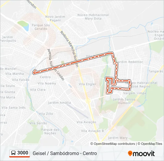 3000 Bus Line Map