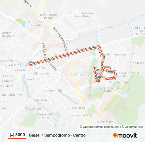 3000 Bus Line Map