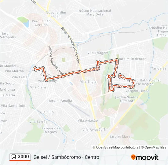 3000 Bus Line Map