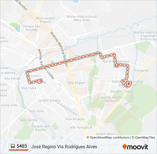 Rota da linha 6869: horários, paradas e mapas - Pq. Júlio Nóbrega