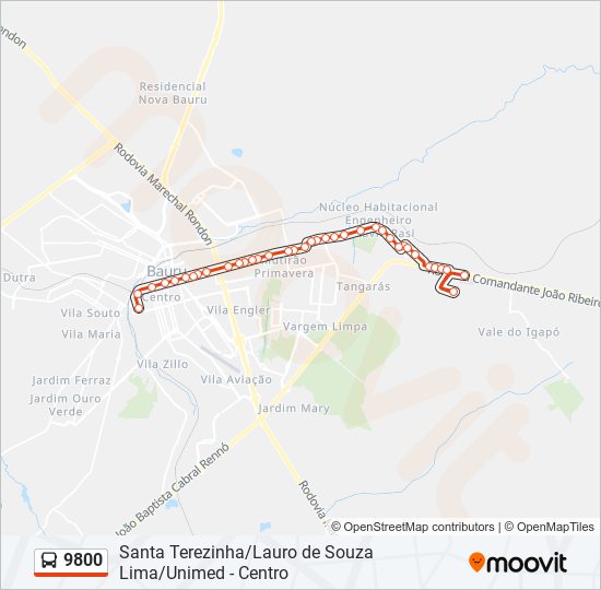 Rota da linha 9800: horários, paradas e mapas - Santa Terezinha/Unimed Via  Pq. Manchester (Atualizado)