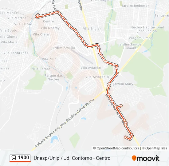 1900 Bus Line Map