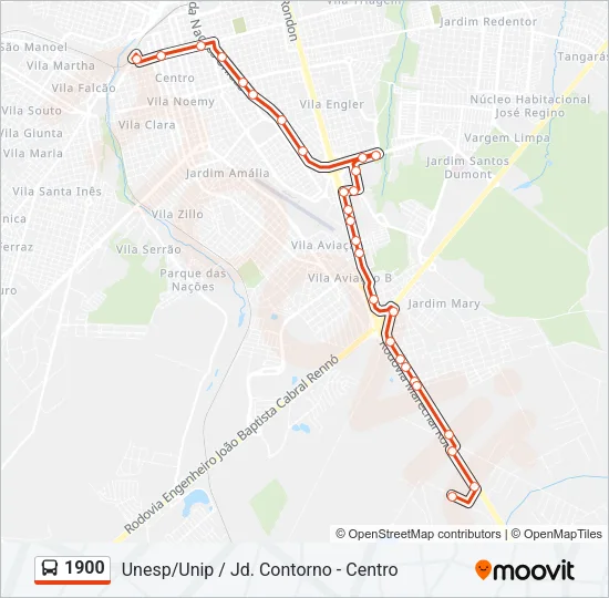 1900 Bus Line Map