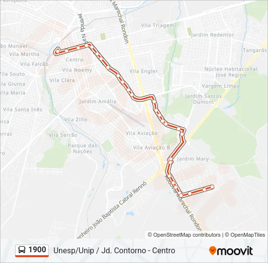 1900 Bus Line Map