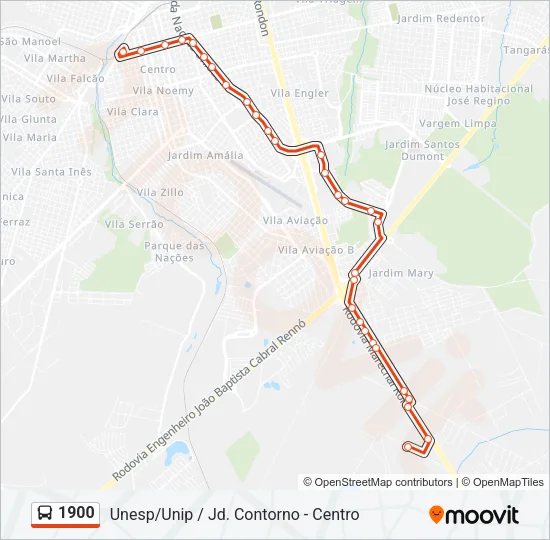 1900 Bus Line Map