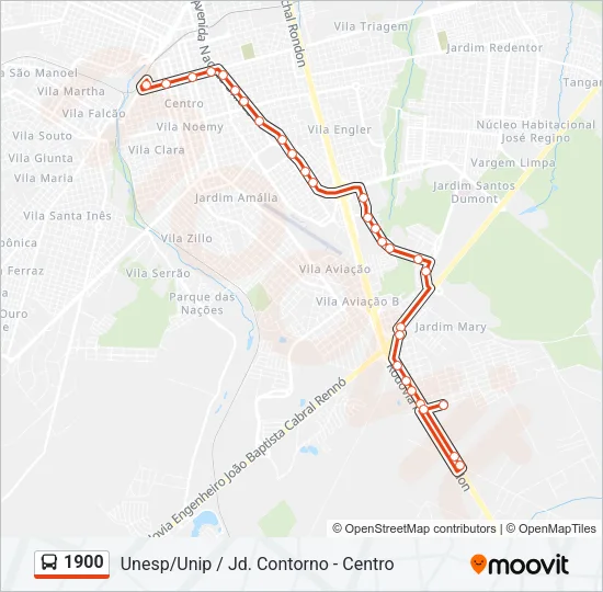 1900 Bus Line Map