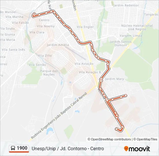 1900 Bus Line Map