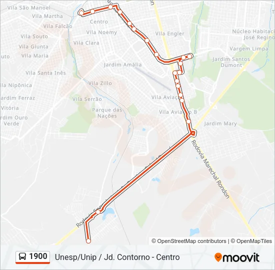 1900 Bus Line Map