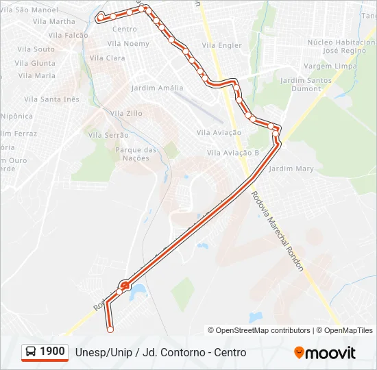 1900 Bus Line Map