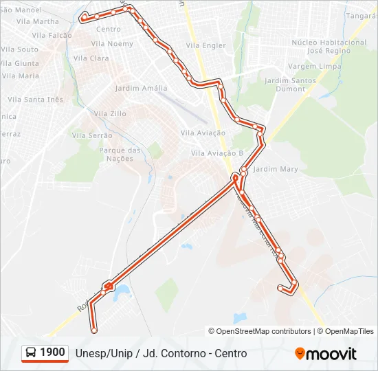 1900 Bus Line Map