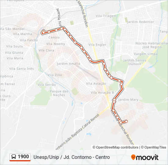 1900 Bus Line Map