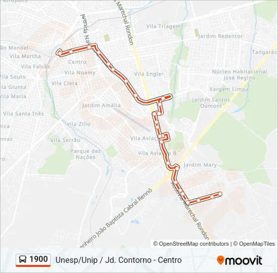 1900 Bus Line Map