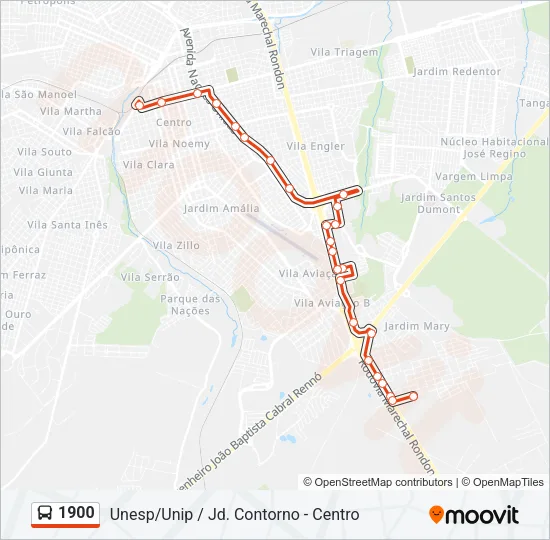 1900 Bus Line Map