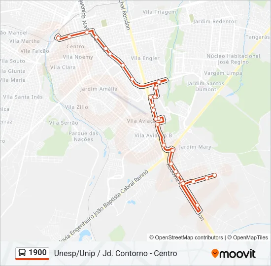 1900 Bus Line Map