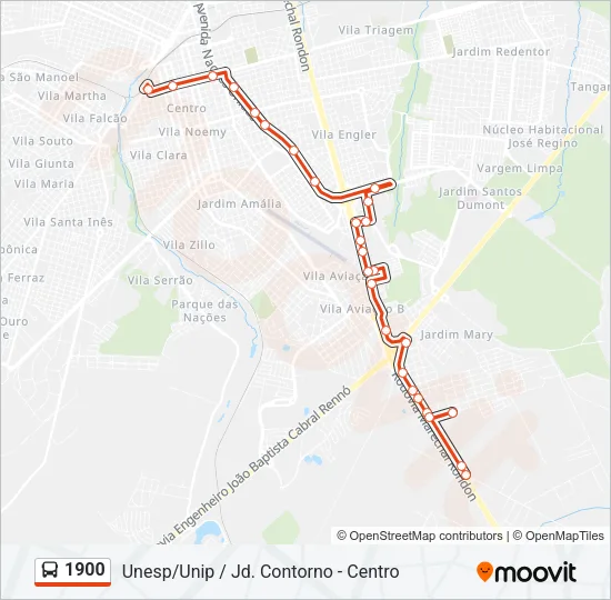 1900 Bus Line Map