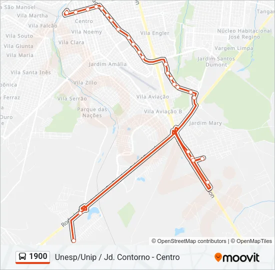 1900 Bus Line Map