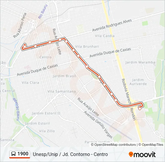 1900 Bus Line Map