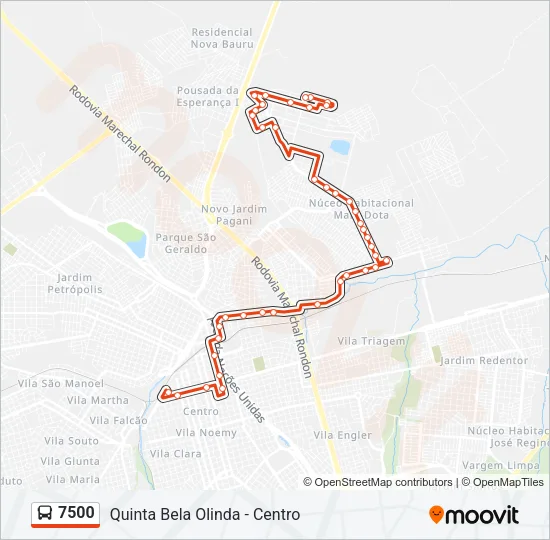 7500 Bus Line Map