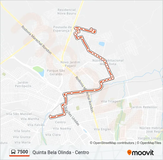 7500 Bus Line Map