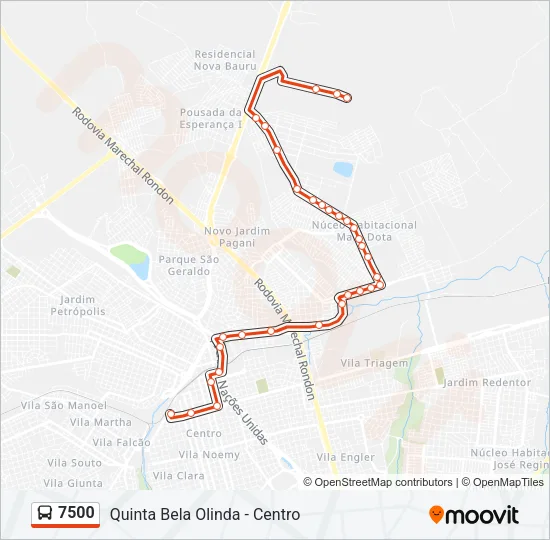 7500 Bus Line Map
