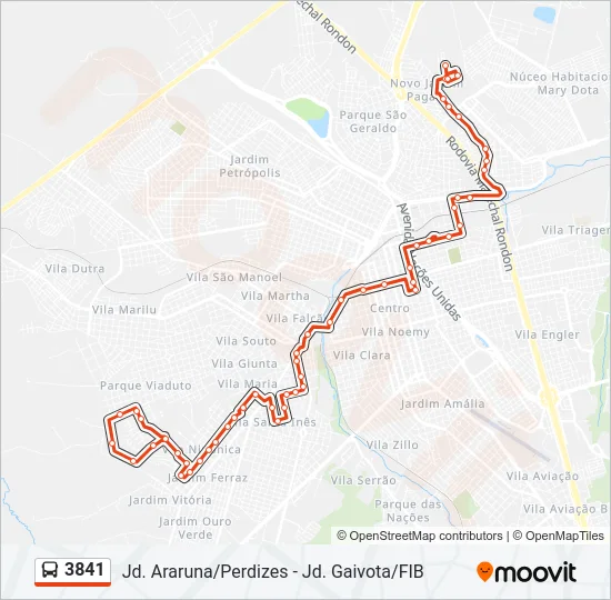 3841 Bus Line Map