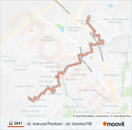 3841 Bus Line Map