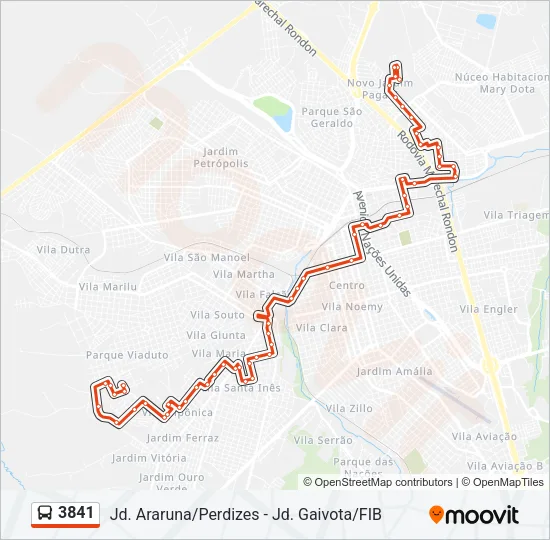 3841 Bus Line Map