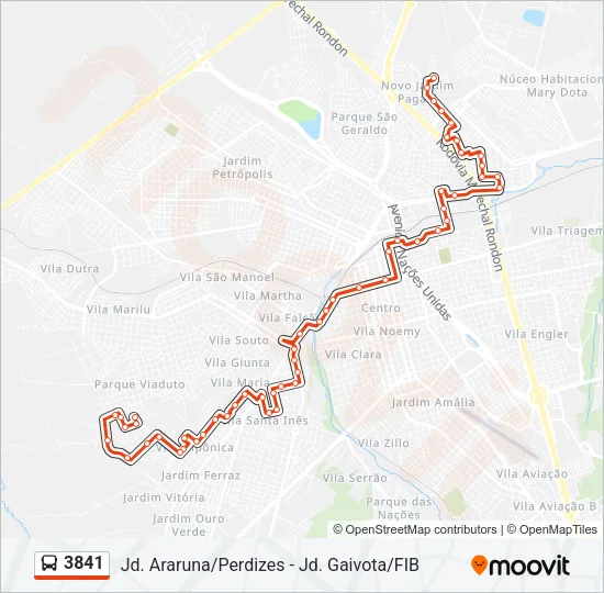3841 Bus Line Map