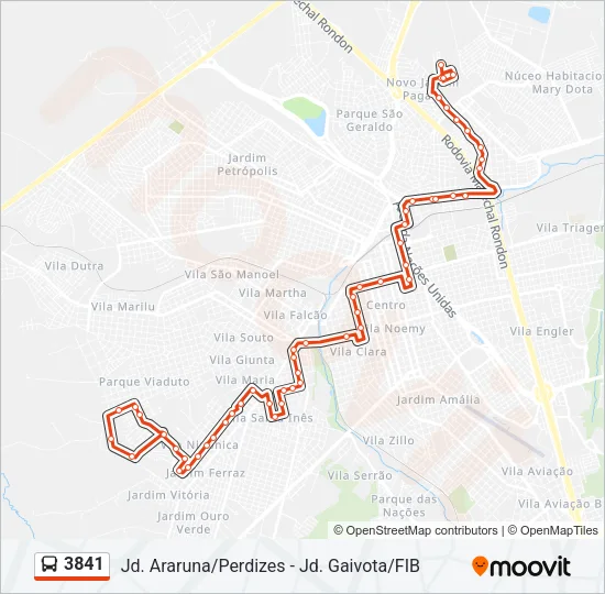 3841 Bus Line Map