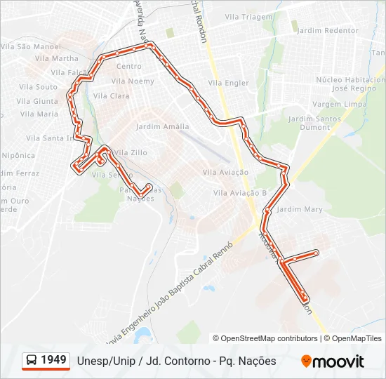 1949 Bus Line Map