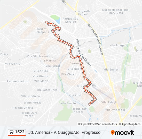 1522 Bus Line Map