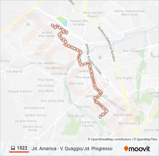 1522 Bus Line Map