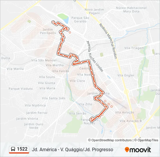 1522 Bus Line Map
