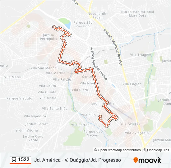 1522 Bus Line Map