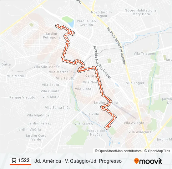 1522 Bus Line Map