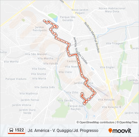 1522 Bus Line Map