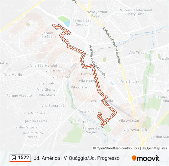 1522 Bus Line Map