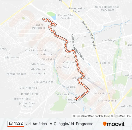 1522 Bus Line Map