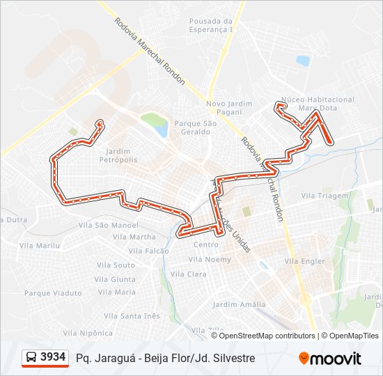 Mapa de 3934 de autobús